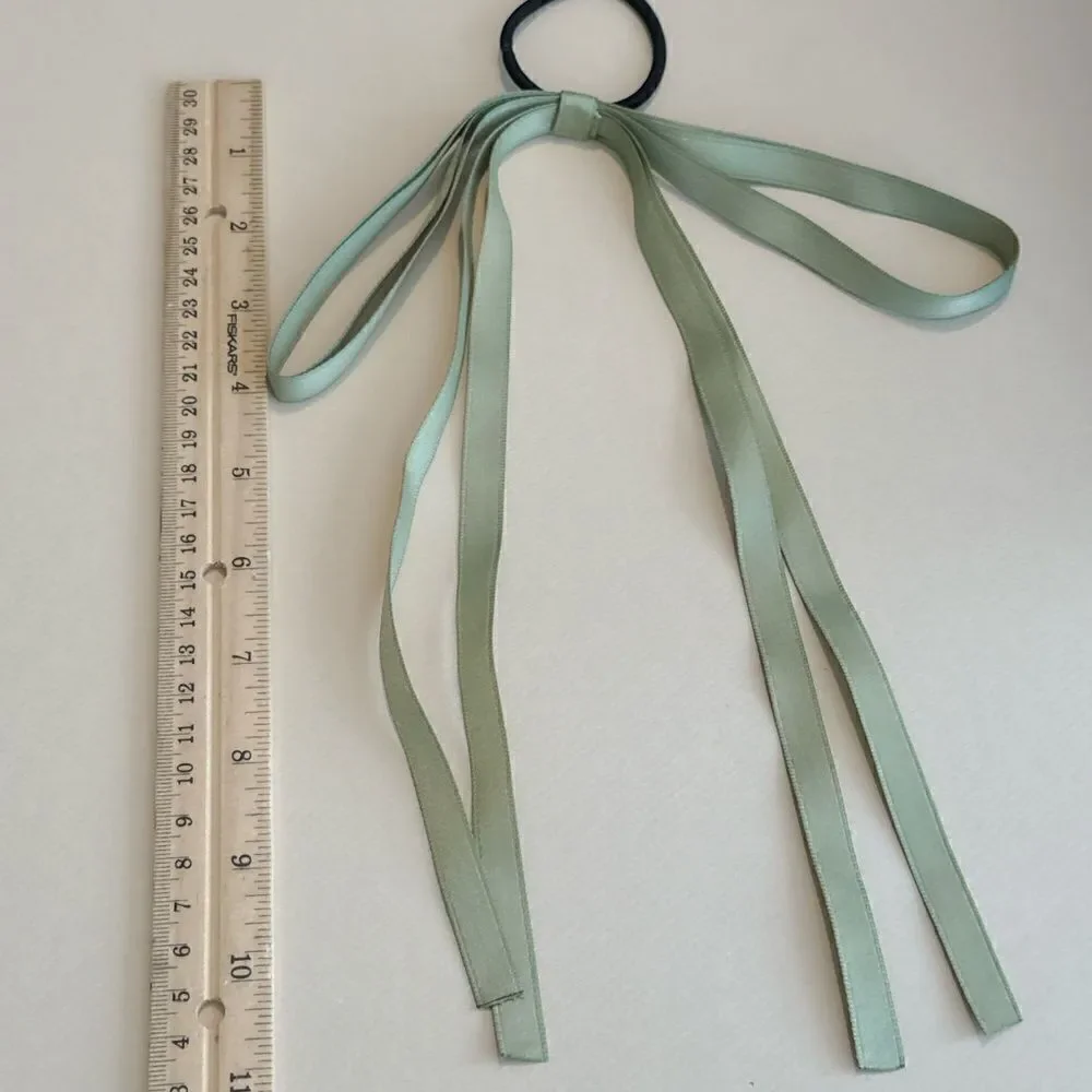 Green bow hair band #1431